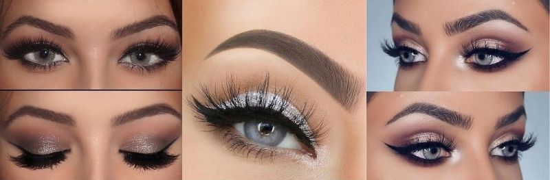 Wedding makeup for gray and gray-blue eyes